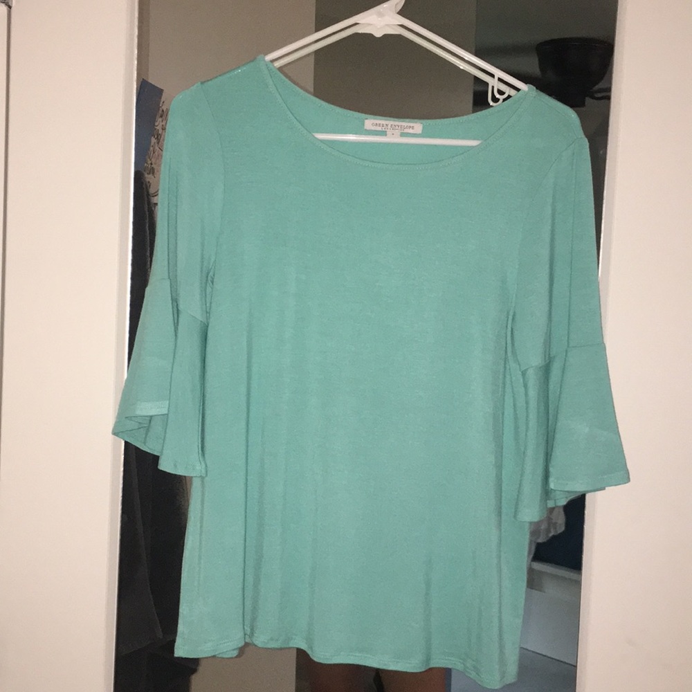 turquoise mid length T